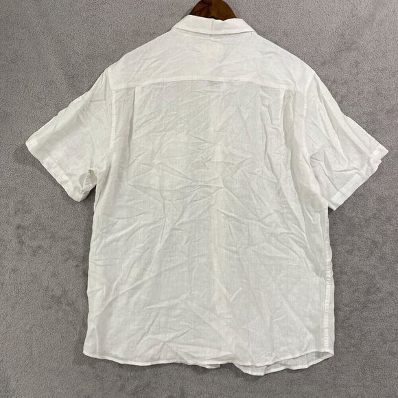 NEW Weatherproof Vintage Men's XL Original White Linen Blend Short Sleeve Shirt - Picture 3 of 8